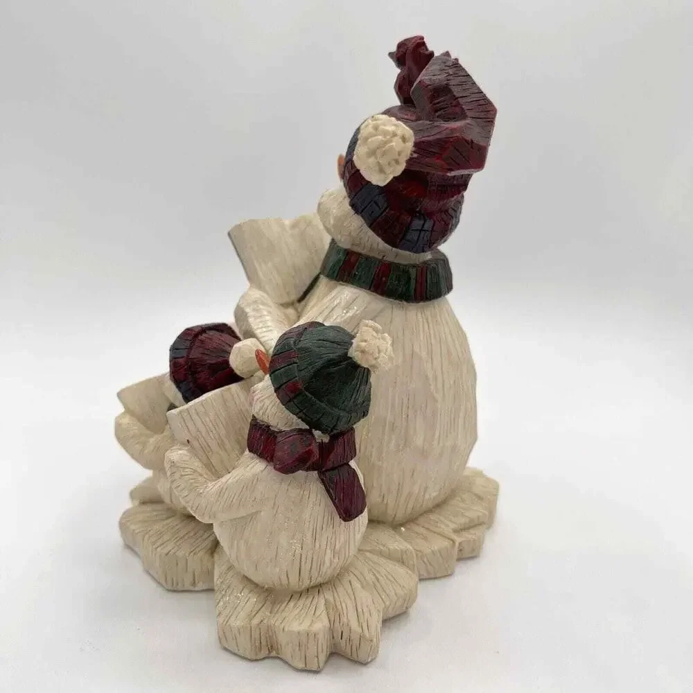Herco Gift Snowman Figurine Family Christmas Carolers Bird Holiday Decoration
